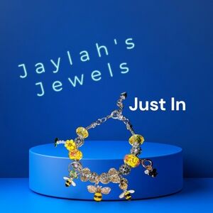 Yellow and Silver Handcrafted Honey Bee Charm Bracelet